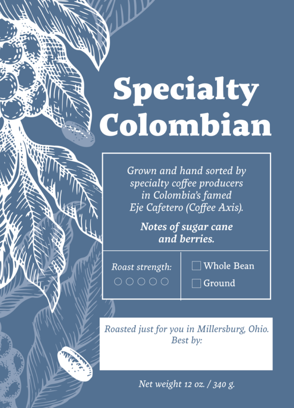 Specialty Colombian coffee imported from Colombia to Millersburg Coffee Company